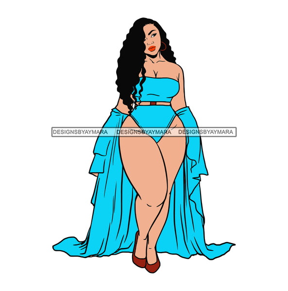 Thick Sassy Goddess Caucasian Woman Plus Size Bbw Curvy Pretty Big Bone Melanin Girl Fabulous SVG JPG PNG Vector Clipart Cricut Cutting File