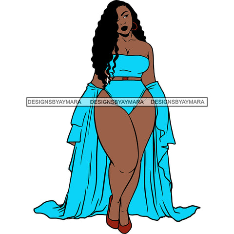 Thick Sassy Goddess Dark Skin Woman Plus Size Bbw Curvy Pretty Big Bone Melanin Girl Fabulous SVG JPG PNG Vector Clipart Cricut Cutting File