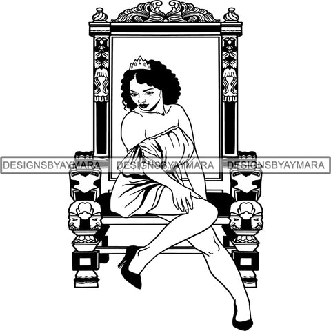 Afro Queen Goddess Melanin Nubian Glamour .SVG Cutting Files For Silhouette and Cricut