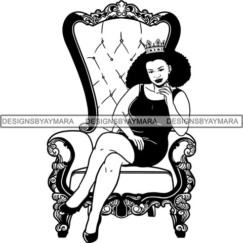 Afro Queen Goddess Melanin Nubian Glamour .SVG Cutting Files For Silhouette and Cricut