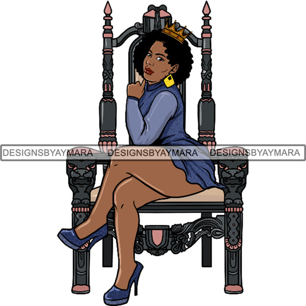 Afro Queen Goddess Melanin Nubian Glamour .PNG Print Files Not For Cutting