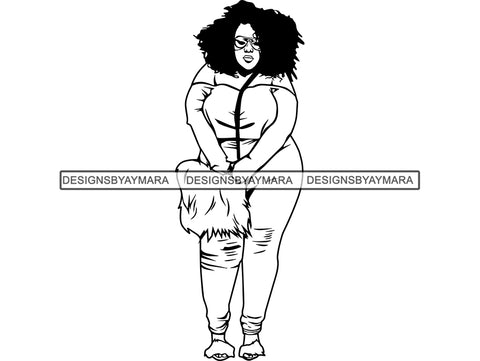 Afro Thick Woman BBW SVG Nubian Melanin Goddess Queen Diva Classy Lady .SVG .EPS .PNG JPG Vector Clipart Cricut Circuit Cutting Cut