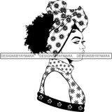 Bundle 20 Beautiful Woman Turban Head Wrap Hairstyle SVG Files For Cutting and More!