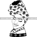 Bundle 20 Beautiful Woman Turban Head Wrap Hairstyle SVG Files For Cutting and More!