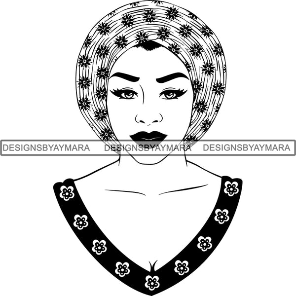 Bundle 20 Beautiful Woman Turban Head Wrap Hairstyle SVG Files For Cutting and More!