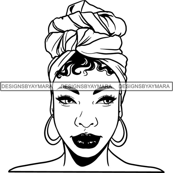 Bundle 20 Beautiful Woman Turban Head Wrap Hairstyle SVG Files For Cutting and More!