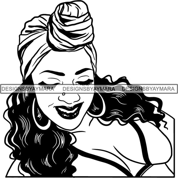 Bundle 20 Beautiful Woman Turban Head Wrap Hairstyle SVG Files For Cutting and More!