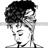 Bundle 20 Beautiful Woman Turban Head Wrap Hairstyle SVG Files For Cutting and More!