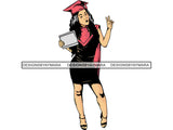 Graduation Woman Goddess Fashion Model Sexy Queen Diva Classy Lady .JPG .SVG.PNG With A Transparent Background Vector Clipart Not For Cutting