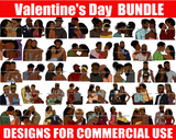 Valentines Day Bundle 50 Designs Romantic Couple Digital Download Art, Digital Tshirt Logo Sublimation Prin, Cricut Clipart Tattoo Artwork Illustration Download