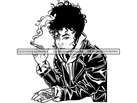 Afro Woman SVG Smoking Weed Cannabis Marijuana Blunt Join 420 High Life Smoke Smoker  .SVG .EPS .PNG .Jpg Vector Clipart Cricut Circuit Cut Cutting