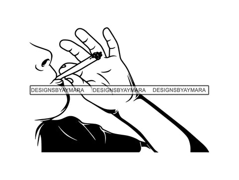 Man Smoking Weed SVG Bong Cannabis Marijuana Blunt Join Pot 420 High Life Smoke Smoker Weed