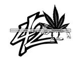 Blunt Weed Cannabis 420 Medical Marijuana Pot Stone High Life Smoker Drug .SVG .PNG Vector Clipart Silhouette Cricut Circuit Cut Cutting