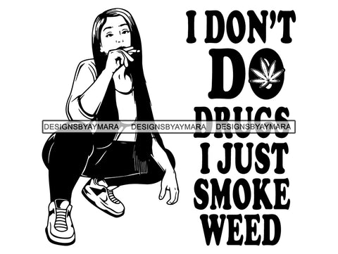 Woman Smoking Weed Smoke Smoker Marijuana Herbal Cannabis Blunt Join 420 High Life Mary Jane SVG PNG JPG EPS Vector Clipart Cutting Cut Cricut