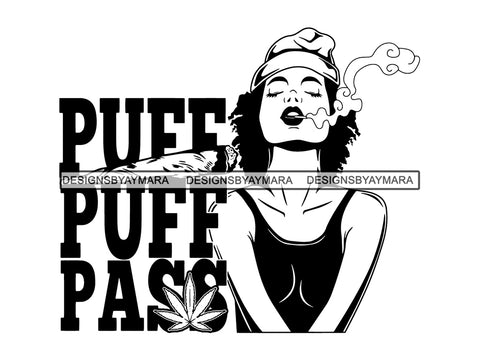 Woman Smoking Weed Smoke Smoker Marijuana Herbal Cannabis Blunt Join 420 High Life Mary Jane SVG PNG JPG EPS Vector Clipart Cutting Cut Cricut