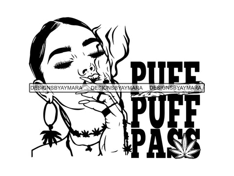 Woman Smoking Weed Smoke Smoker Marijuana Herbal Cannabis Blunt Join 420 High Life Mary Jane SVG PNG JPG EPS Vector Clipart Cutting Cut Cricut