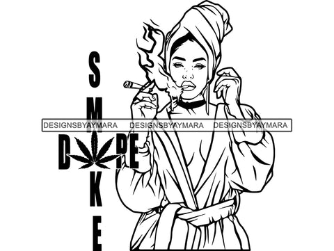 Woman Smoking Weed Smoke Smoker Marijuana Herbal Cannabis Blunt Join 420 High Life Mary Jane SVG PNG JPG EPS Vector Clipart Cutting Cut Cricut