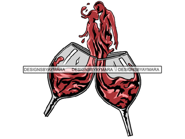 Sexy Couple Wine PNG Files For Print