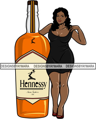 Whiskey Goddess Black Woman Sexy Melanin Nubian Liqueur Beverage Alcohol PNG File For Print Not For Cutting Cut Files For Silhouette and Cricut