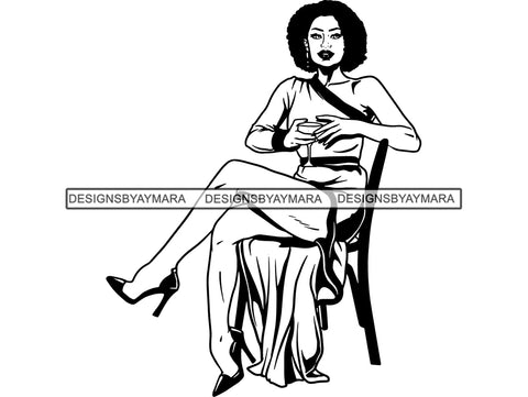 Beautiful Woman SVG Drinking Wine Goddess Queen Diva Classy Lady  .SVG .EPS .PNG Vector Clipart Digital Cricut Circuit Cut Cutting