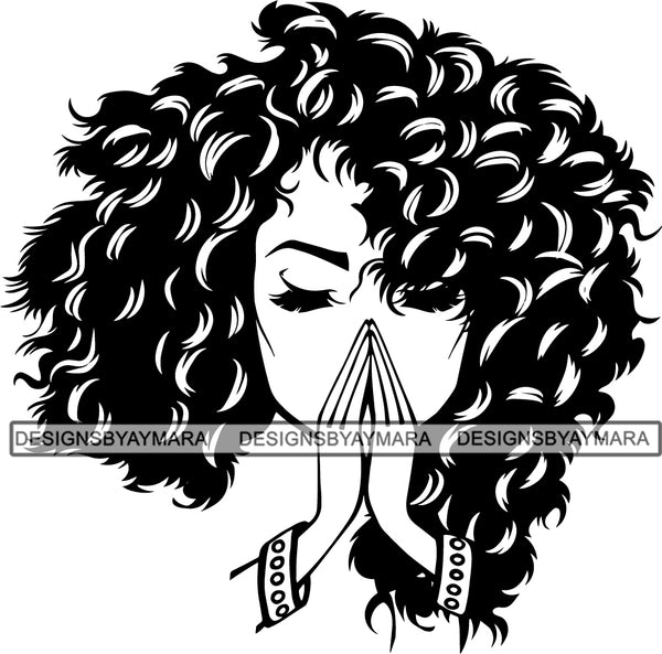 Afro Woman SVG Cut File For Silhouette and Cutting.