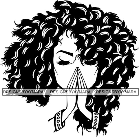 Afro Woman SVG Cut File For Silhouette and Cutting.