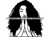 Afro Woman Praying God SVG Believe Religion Faith African American Ethnicity Afro Puffy Hair Life Quotes Spirit Awakening .SVG .EPS .PNG .Jpg Vector Clipart Cricut Circuit Cut Cutting