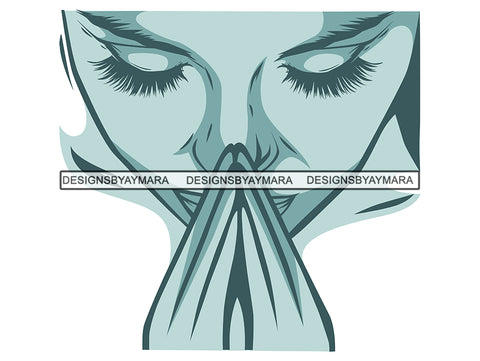 Woman Praying God Believe Religion Faith African American Ethnicity Afro Puffy Hair Life Quotes Spirit Awakening .SVG .EPS .PNG .Jpg Vector Clipart Cricut Circuit Cut Cutting