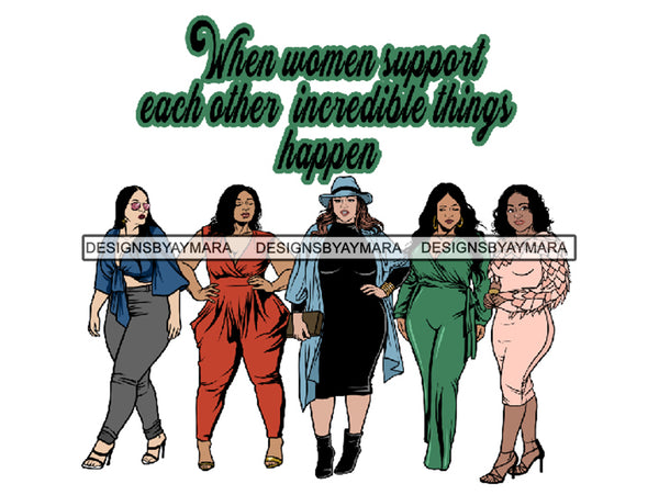 Thick Goddess Women Empower Life Quotes Freedom Nubian Melanin Afro Hairstyle Female Classy Lady .PNG .EPS .JPG Vector Clipart
