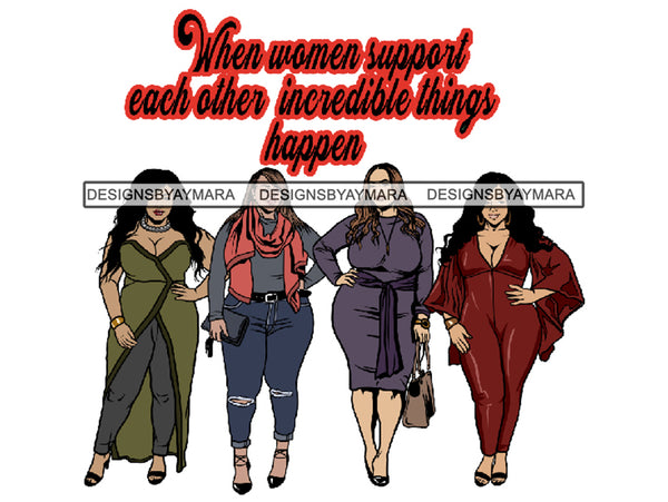 Thick Goddess Women Empower Life Quotes Freedom Nubian Melanin Afro Hairstyle Female Classy Lady .PNG .EPS .JPG Vector Clipart