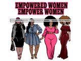 Thick Goddess Women Empower Life Quotes Freedom Nubian Melanin Afro Hairstyle Female Classy Lady .PNG .EPS .JPG Vector Clipart