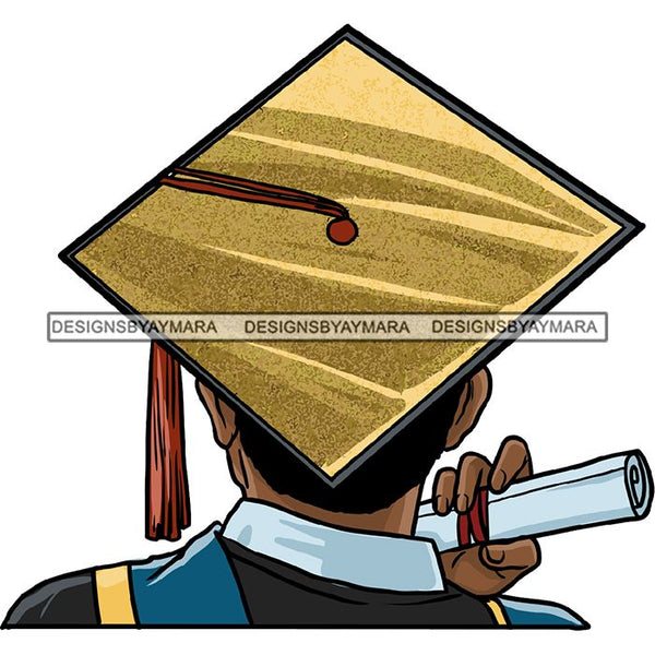 Graduation Achievement Hard Work Diploma Success Robe Cap Certificate College SVG Cutting Files