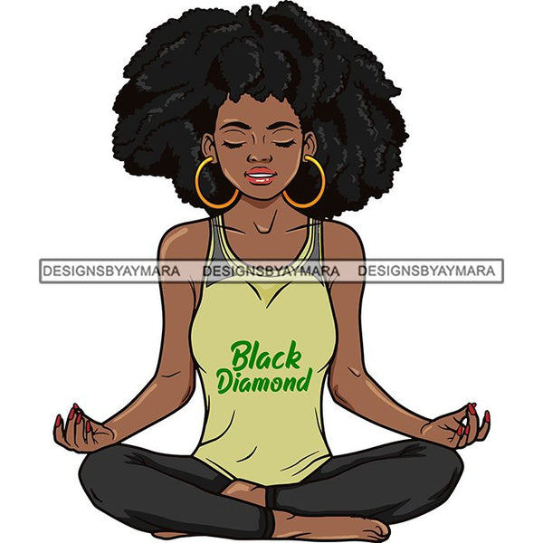 Afro Lola Meditation Meditate Yoga Relax Inhale Exhale Stress Free .SVG Cutting Files For Silhouette and Cricut and More!