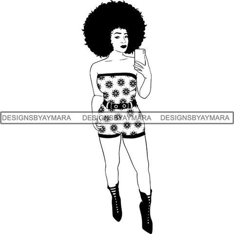 Afro Woman SVG Cut Files For Silhouette and Cricut