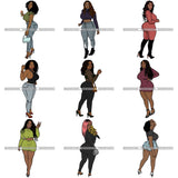 Bundle 9 BBW Thick Thigh Woman Sassy Exotic Curvy Big Bone Goddess .SVG Cutting Files For Silhouette and Cricut and More!