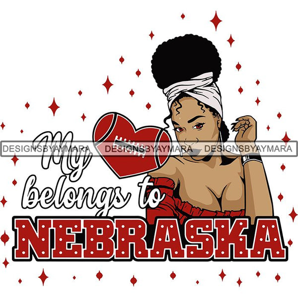 Nebraska Collage Football Melanin SVG Cutting Files For Silhouette Cricut and More