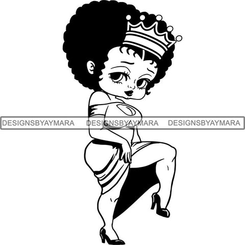 Afro Sexy Queen Betty SVG Cutting Files For Cricut and Silhouette