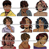 Bundle 9 Afro Latina Woman SVG Cutting Files For Silhouette Cricut and More