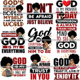 Bundle 9 Afro Melanin Popping Lola Kinky Hair God Quotes SVG Cutting Files For Silhouette Cricut and More