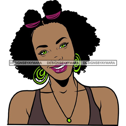Ebony Afro Woman Nubian Melanin Brown Skin Makeup Model Glasses Accesories SVG Cut Files