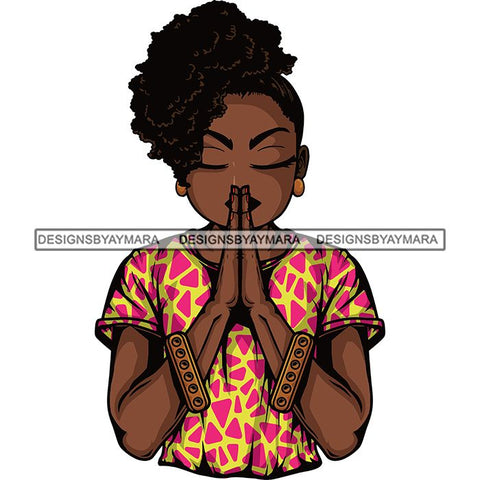 Afro Lola Praying God Lord Prayers In God We Trust .SVG Clipart Cutting Files For Silhouette and Cricut and More!