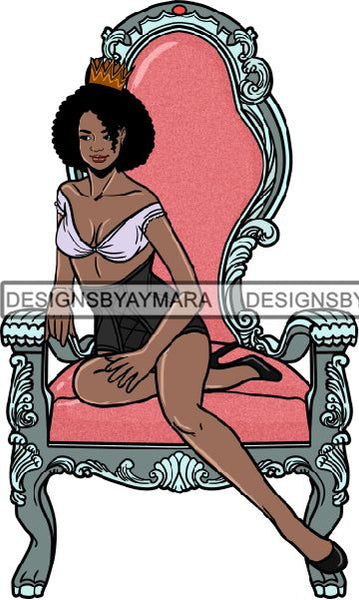 Afro Queen Goddess Melanin Nubian Glamour .PNG Print Files Not For Cutting