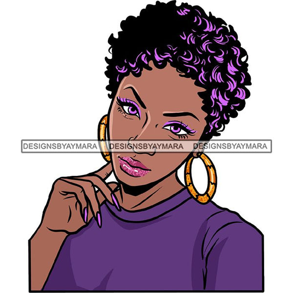 Ebony Afro Woman Nubian Melanin Brown Skin Makeup Model Glasses Accesories SVG Cut Files