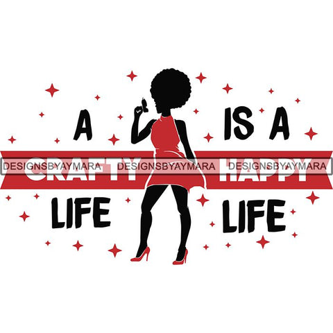 Afro Craft Lady SVG Cutting Files For Silhouette Cricut and More