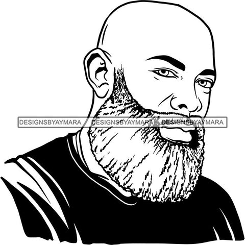 Attractive Man Bearded Hipster Model Fashion Male Guy Stylish Mustache Close-up Sexy Macho Manly SVG Files For Cutting