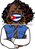 Afro Lola Wearing Face Mask Flags Cuba Country Proud Roots Virus SVG Cutting Files For Silhouette Cricut and More!