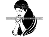 Classy Lady Praying God SVG Cut Files For Silhouette Cricut and More.