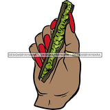 Woman Hand Holding Blunt Weed Pot Joint High Life 420 Cannabis Smoke Medical Marijuana Hemp SVG Cutting Files