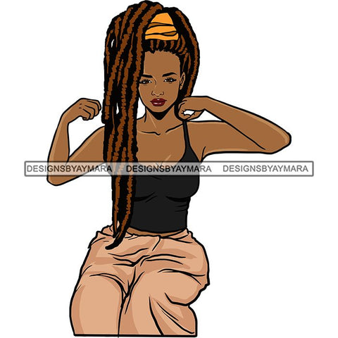 Afro Woman Braids Dreadlocks Sister-Locks Dreads Locks Hairstyle .SVG Cut Files For Silhouette and Cricut