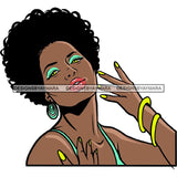 Ebony Afro Woman Nubian Melanin Brown Skin Makeup Model Glasses Accesories SVG Cut Files